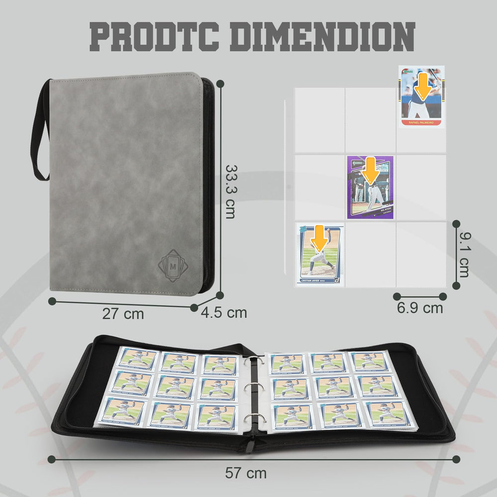 MOSLA binder with double-sided pockets for quick card locating.
