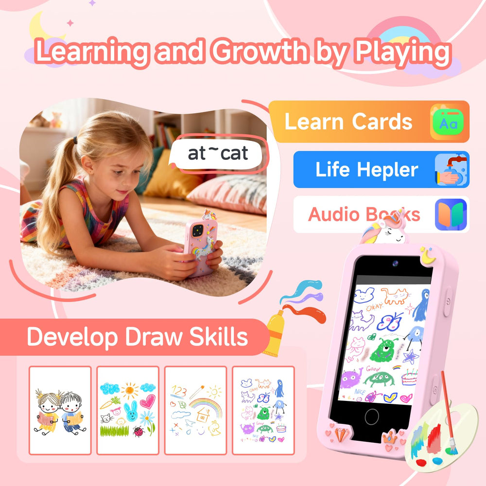 MOTCTQVD Kids Phone built-in music player for soothing listening.