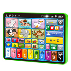 Motiilanco learning tablet — child pressing buttons for engaging early learning moments.