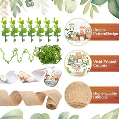 MotiMind burlap ribbon with sage-green accents adds rustic texture