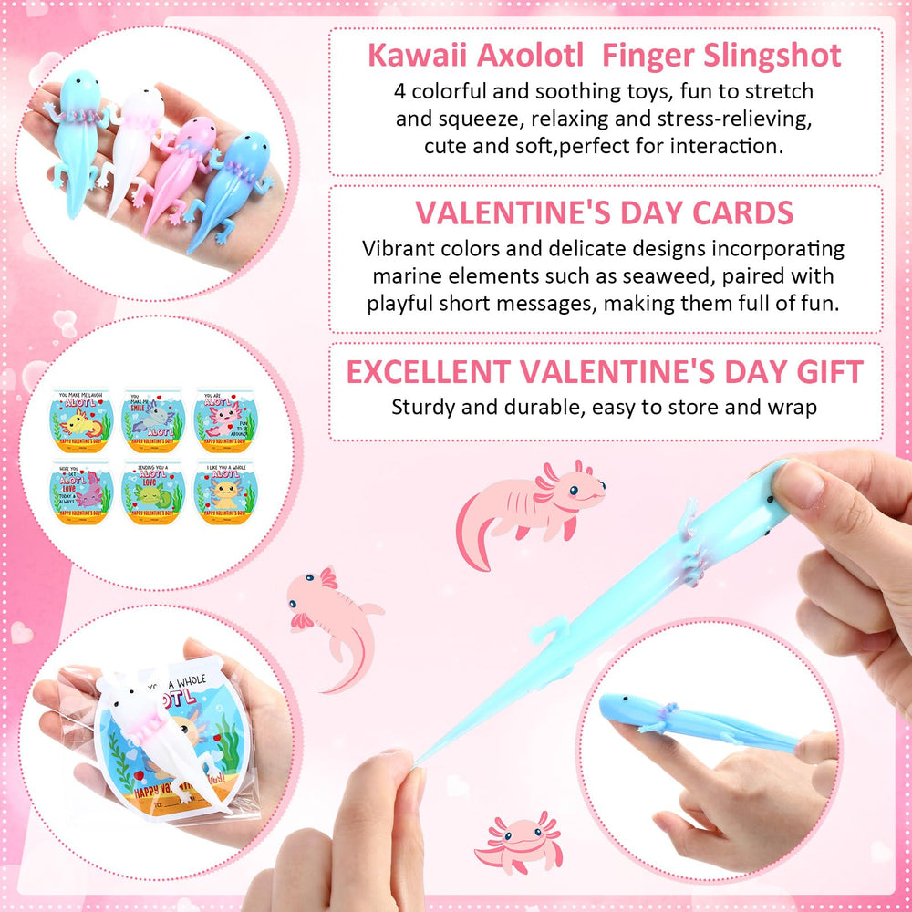 Motionchic axolotl finger slingshot white, fun favor for birthdays and Valentines.