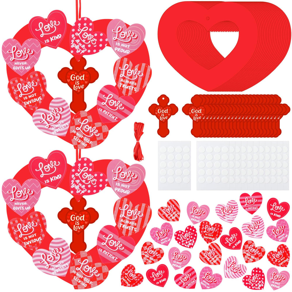 Motipuns God is Love heart cards for faith-based Valentine displays.