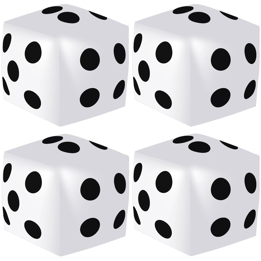 Mototo inflatable dice 12.6 inch white with black pips for party decor
