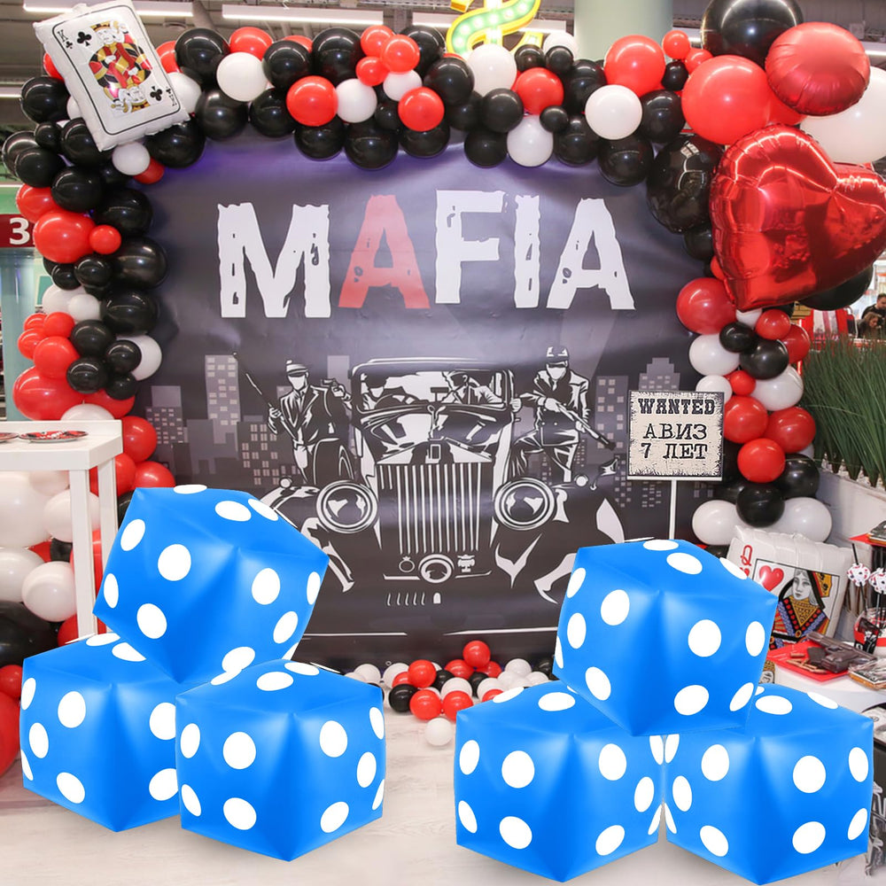 Mototo inflatable dice with inflation port for quick setup at parties