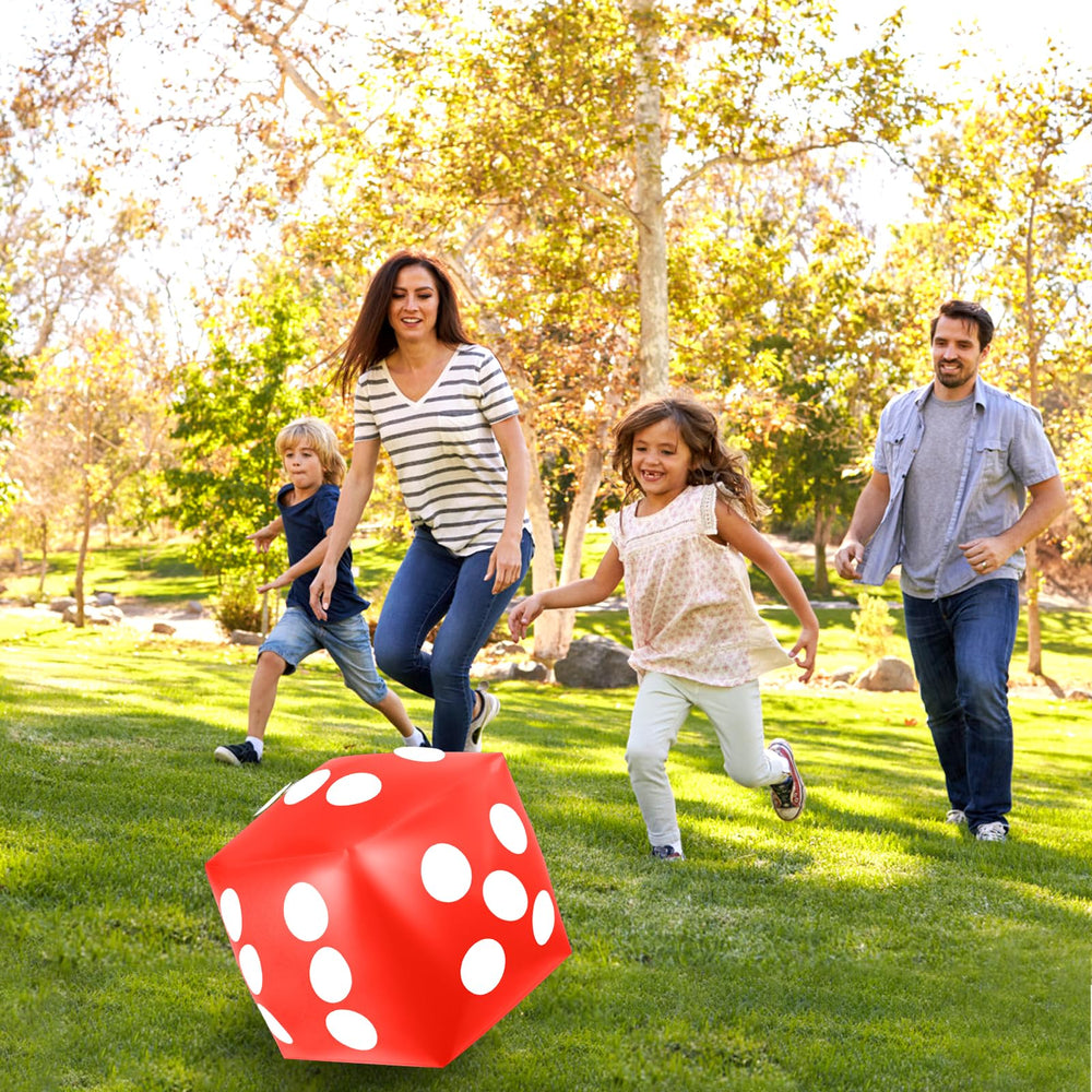 Mototo jumbo dice on lawn party setup for family fun.