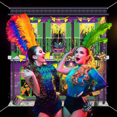 Moukeren Mardi Gras wall decor 65x65 inches brightens indoor spaces.