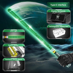 Mould King 10140 with LED-lit blade for authentic movie cosplay.