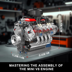 Mould King 10171 engine kit demonstrates piston movement for engineering interest