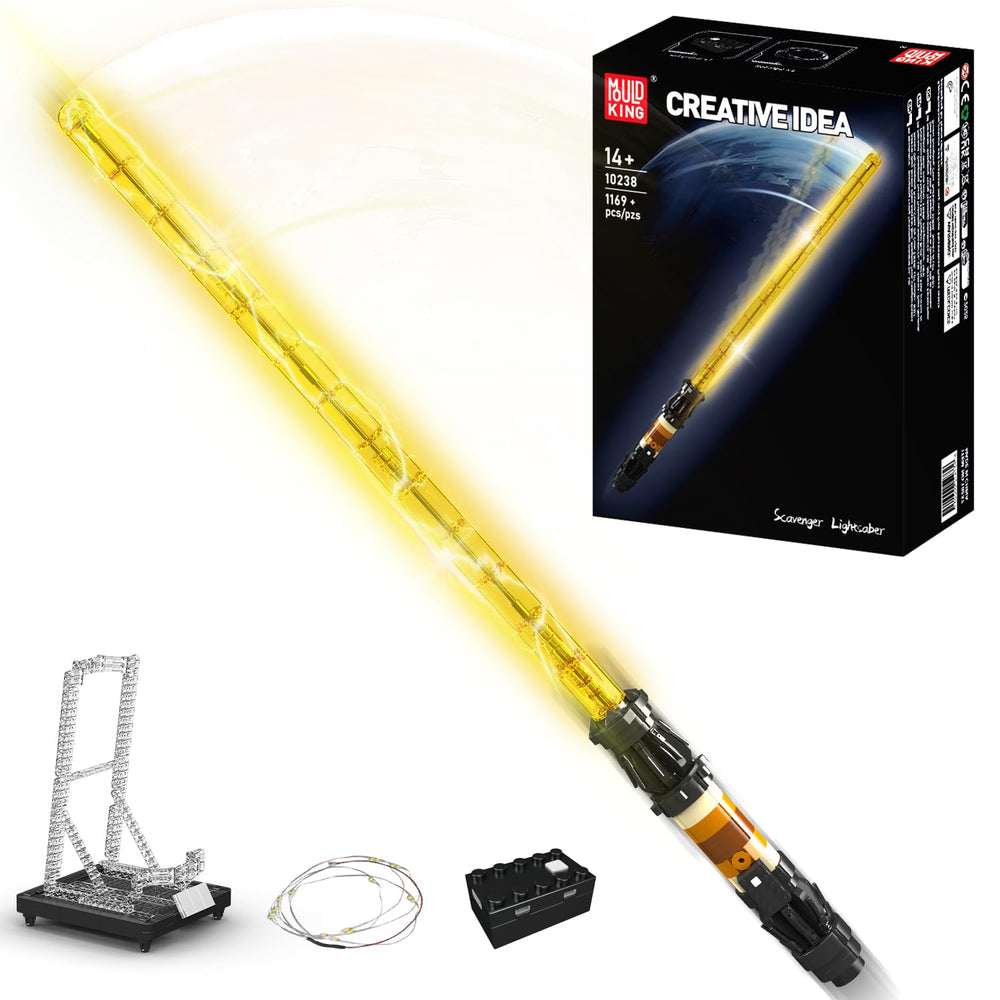 Mould King 10238 lightsaber kit parts for a detailed build and display