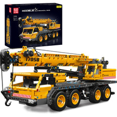 Mould King 17058 City Mobile Crane Truck front view for imaginative construction play