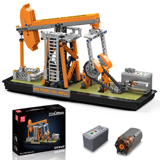 Mould King 17087 oilfield pumpjack front view for display and study