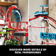 Mould King roller coaster exterior details showcase high-quality construction