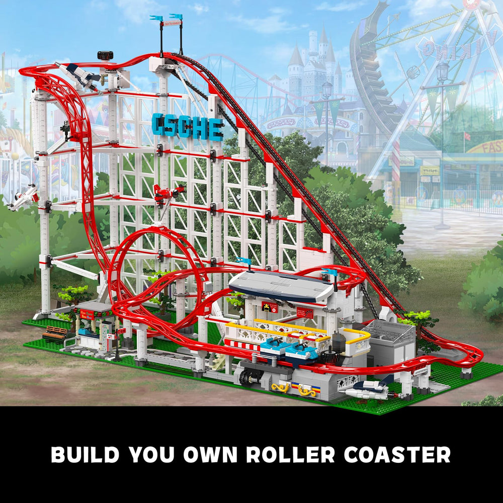 Mould King roller coaster motor drive system powering smooth, exciting tracks