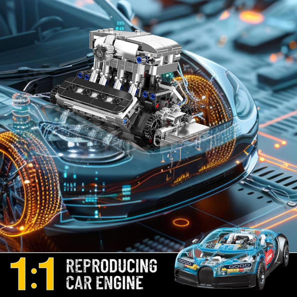 Mould King V8 engine model kit gift packaging suitable for birthdays and holidays.