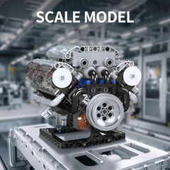 Mould King V8 engine piston motion reveals authentic mechanics.