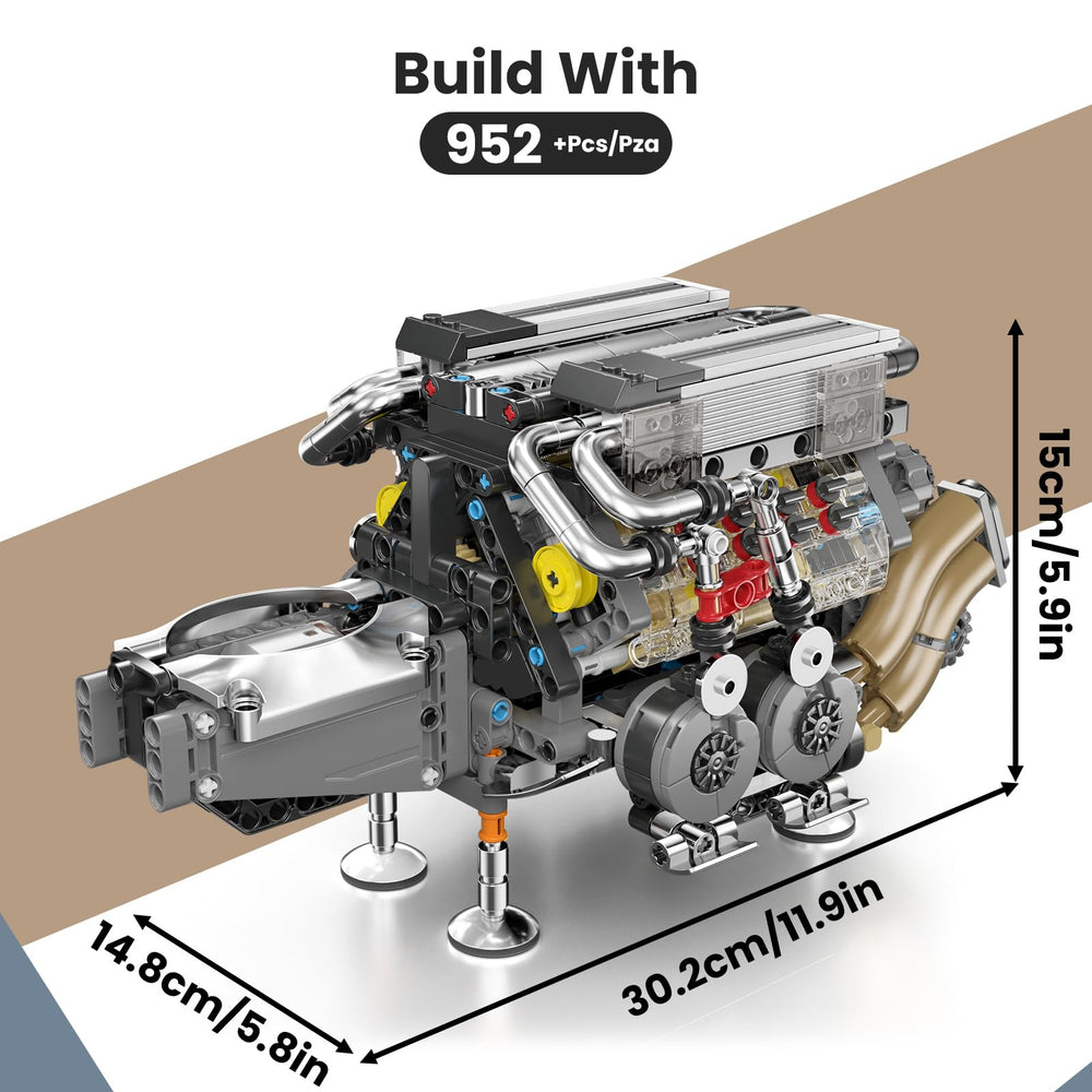 Mould King W16 engine packaging and color instruction manual for easy building