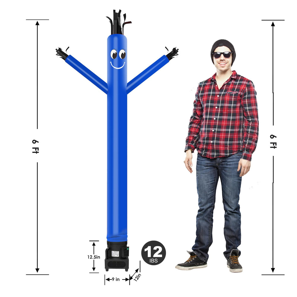 MOUNTO inflatable tube dancer height 8ft blue for high visibility displays.