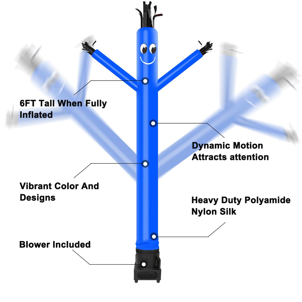 MOUNTO inflatable tube man blue material for reliable durability.