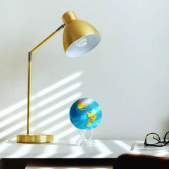 MOVA Globe blue non-toxic fluid inside crystal-clear shell supports quiet rotation