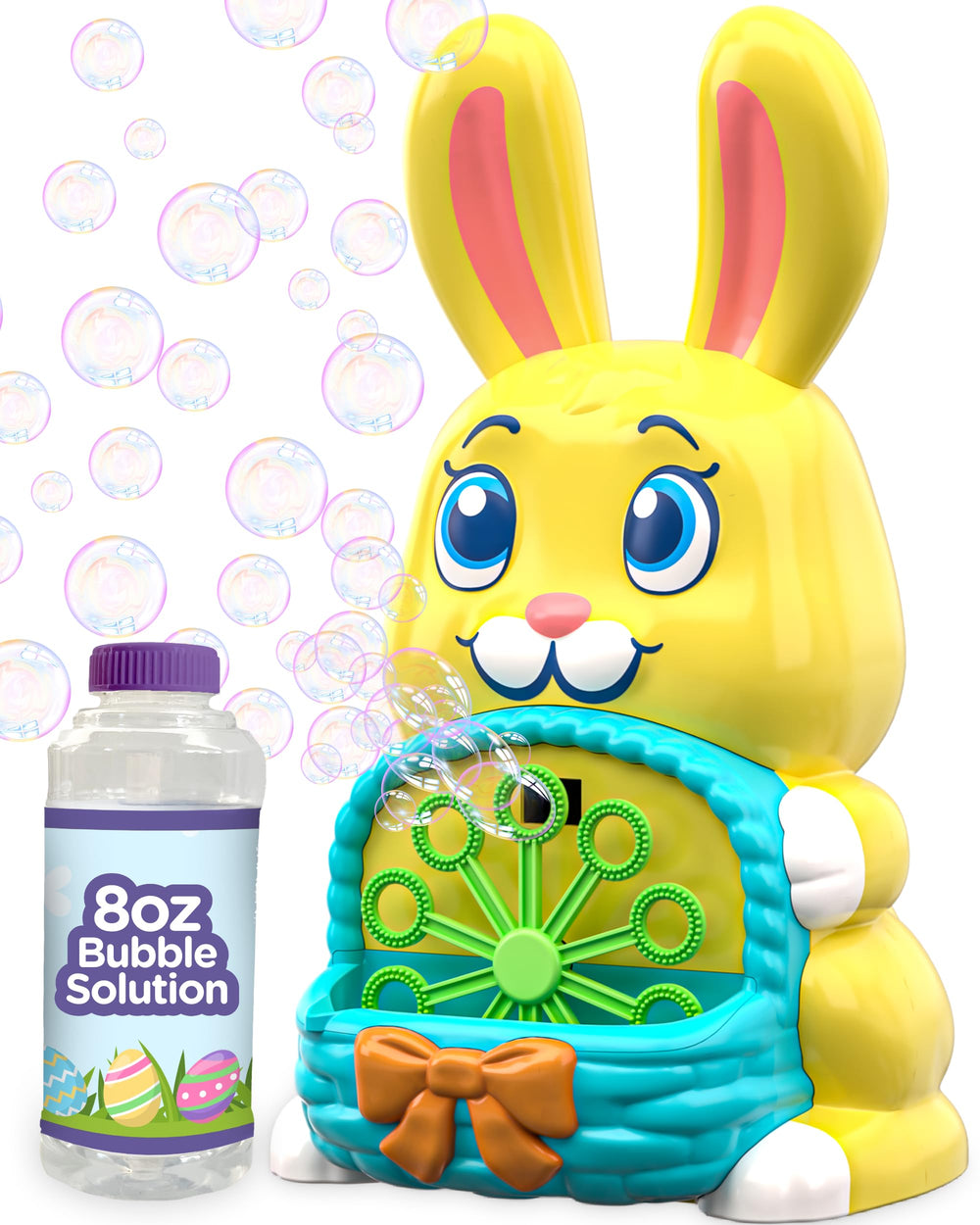 Move2Play bunny bubble blower outdoors for active play with many bubbles