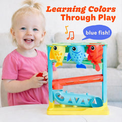 Move2Play Feed The Fish: battery compartment requires 3xAAA batteries.