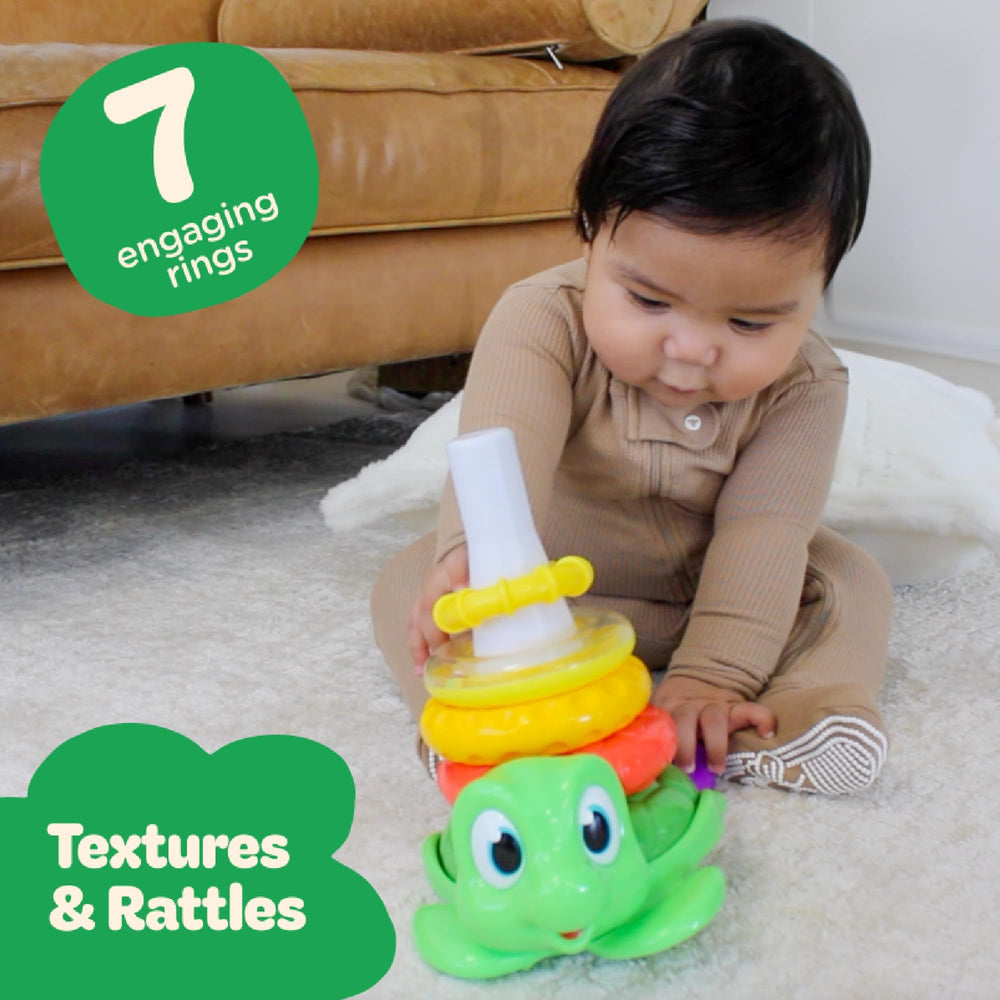 Move2Play rocking ring action shown for curious babies exploring balance.