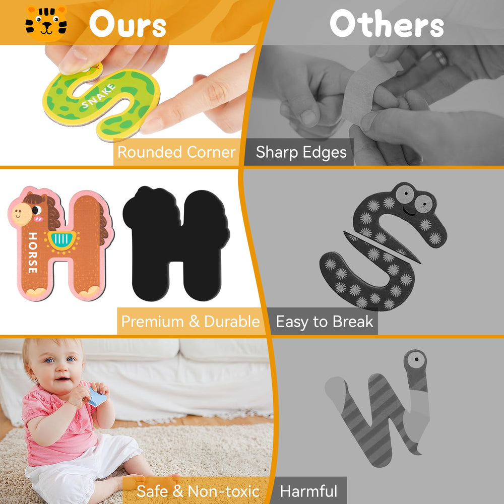 MOWPOG animal-design magnets featuring bear and lion spark curiosity during spelling games.