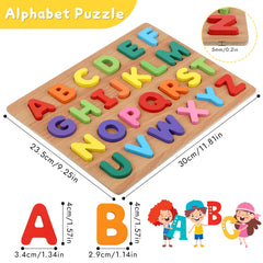 MOWPOG wooden letter blocks—rounded edges support safe toddler grasping.