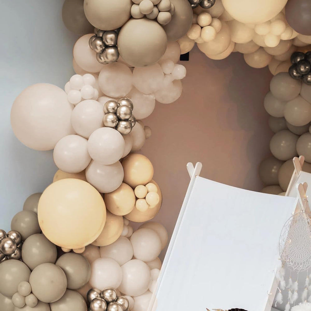 MOXMAY Boho Arch Kit—10-inch gold balloons add chic metallic accents
