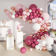 MOXMAY dusty hot pink balloon arch kit for seamless wedding or party décor