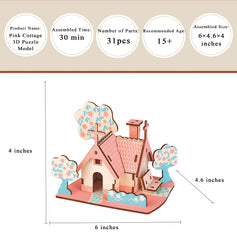 MPIUET log cabin miniature puzzle showing precise cuts for a tidy fit.