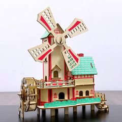 MPIUET Windmill Cottage puzzle display-ready model invites decorative setup