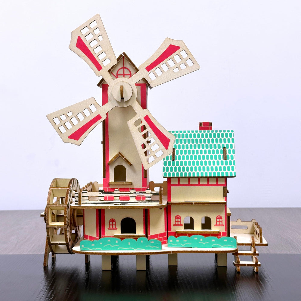 MPIUET Windmill Cottage puzzle edges highlight burr-free, laser-cut pieces