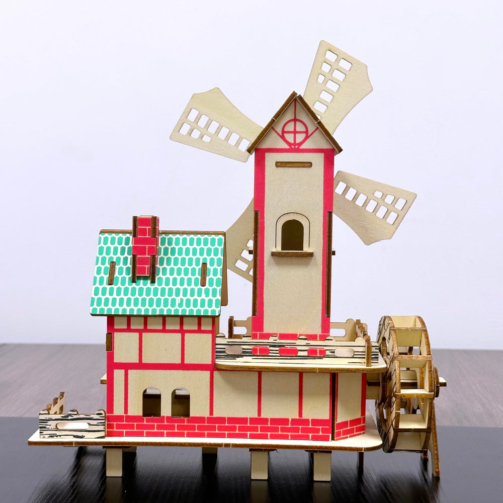 MPIUET Windmill Cottage puzzle glue-free build focuses on main structure