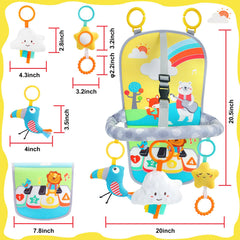 MPQMPQ Baby Car Seat Activity Toy teether features safe silicone for soothing chewing.