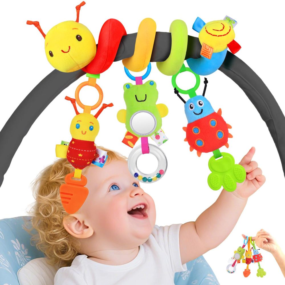 MPQMPQ spiral hanging crib toy with colorful accents for newborn visual stimulation