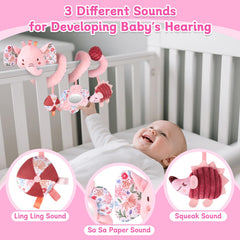 MPQMPQ spiral crib toy engages baby during naps with soft plush visuals
