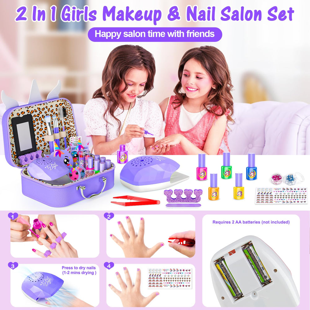Mqsiuve nail-art kit included, easy DIY nail designs for little creators.