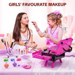 Upgraded dressing table makeup case with foldable stand for stable, realistic playtime