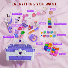 Mqsiuve washable toy makeup set highlights safe, easy cleanup after playtime