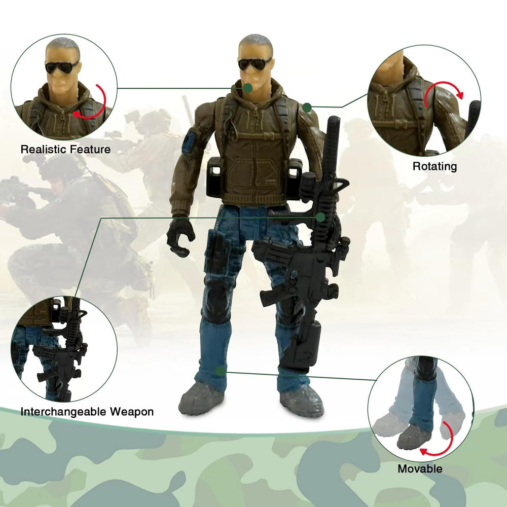 MQSTARSRISE 9 cm army figures designed for small hands