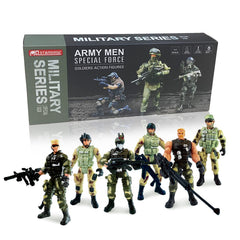 MQSTARSRISE army men figure pose demonstrates detachable joints for versatile play.