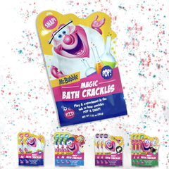 Mr. Bubble Magic Bath Crackles add colorful pops to bath time for kids.
