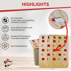 MR CHIPS bingo card size 7.5 by 6.625 inches for handheld use