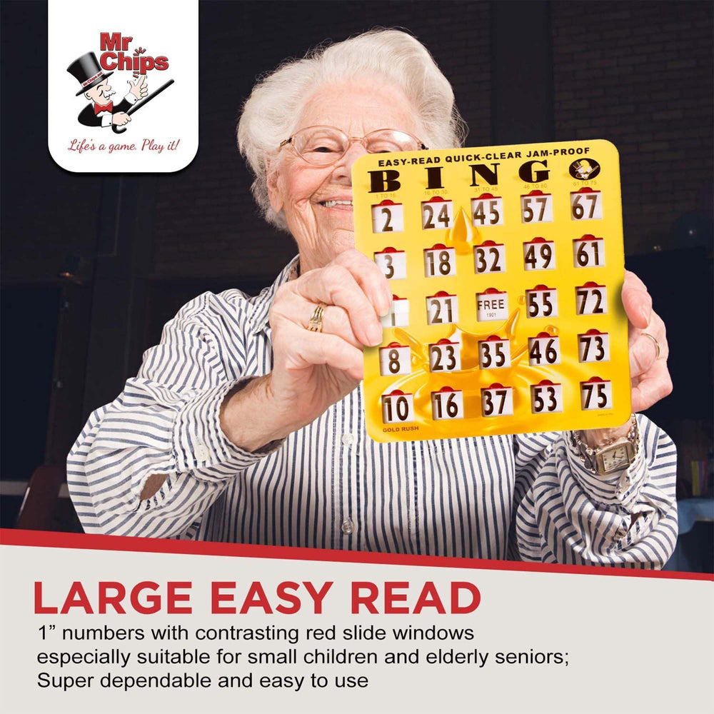 MR CHIPS gold rush style bingo cards add festive flair to gatherings.