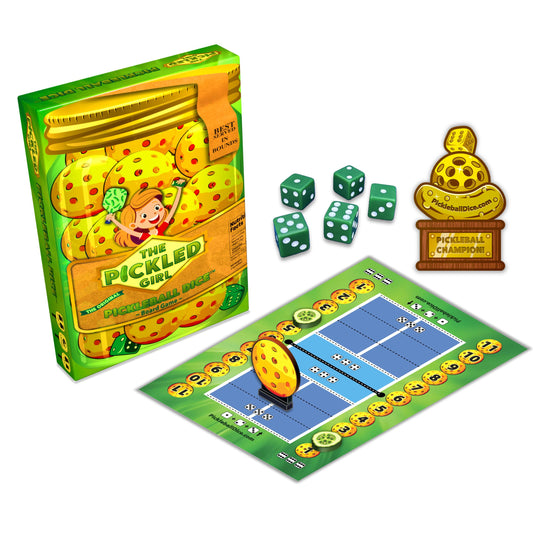 Mr GameShow Pickleball Dice set on table for quick, strategic family play.