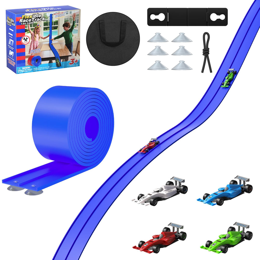Mr IRONSTONE 16ft flexible race track assembled for dynamic indoor play and creative layouts.