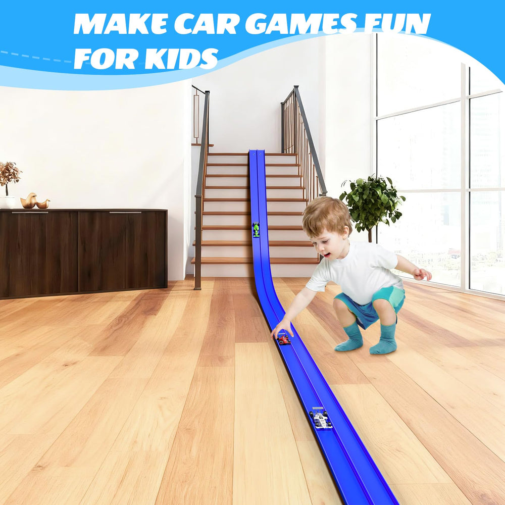 Suction cups and ropes secure the track to windows or furniture for varied angles.