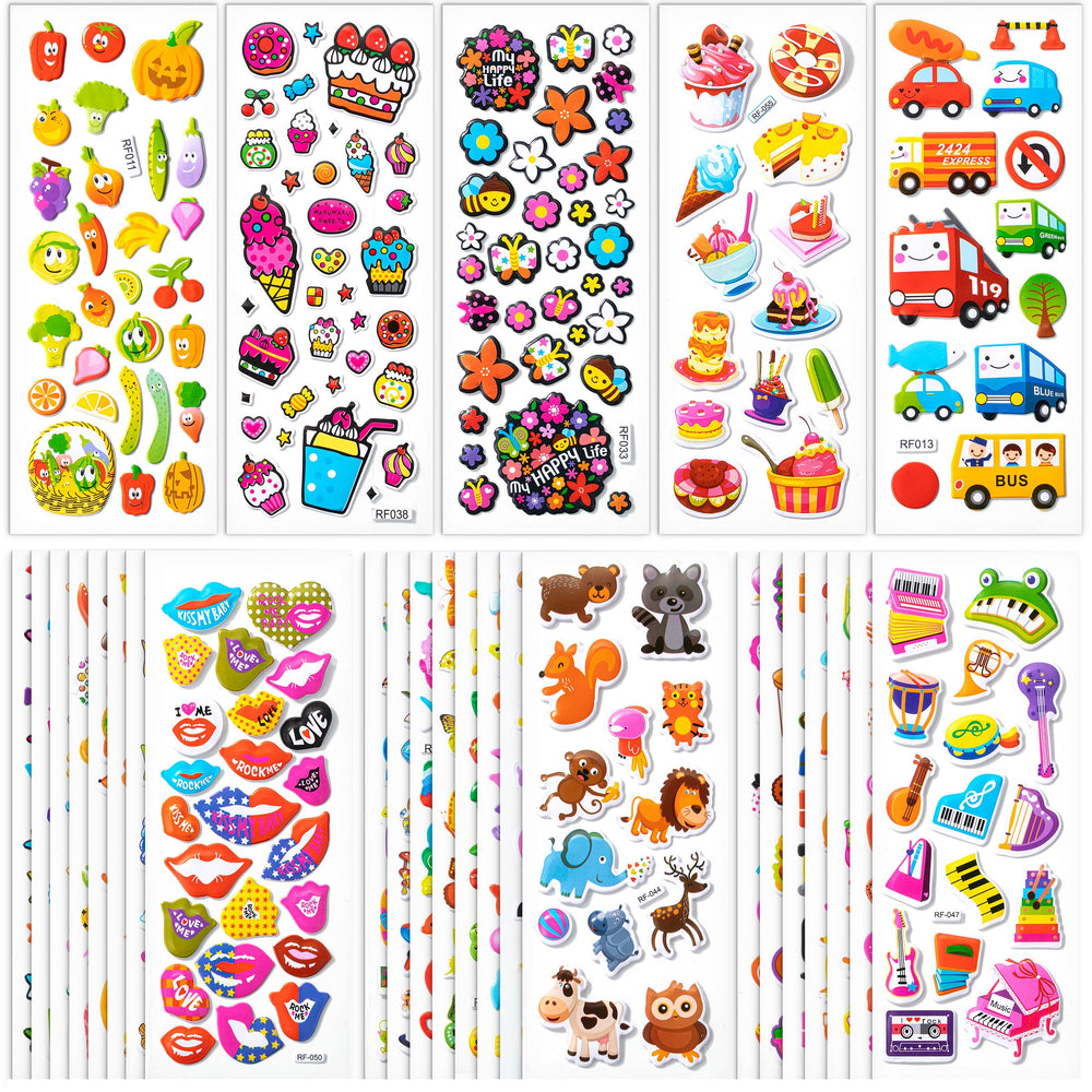 Mr. Pen 3D Puffy Stickers Doodles Flowers add color and texture to pages.