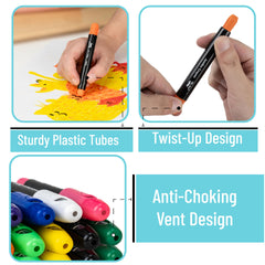 Mr. Pen Jumbo Twistable Crayons are washable from skin and fabrics.